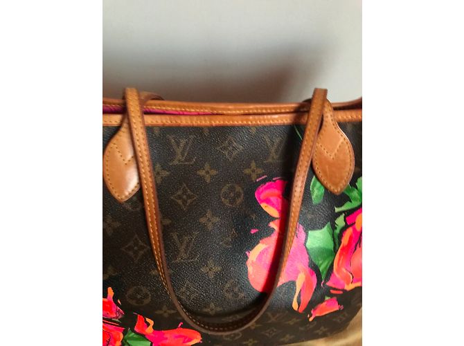 Louis Vuitton Neverfull MM Stephen Sprouse Rose Edición Limitada Castaño Rosa Dorado Verde - vista 8