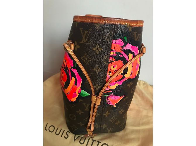 Louis Vuitton Neverfull MM Stephen Sprouse Rose Edición Limitada Castaño Rosa Dorado Verde - vista 9