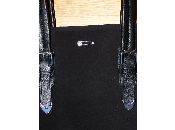 Borsa Shopping Ikks in Pelle Scamosciata Nera Nero - vista 5