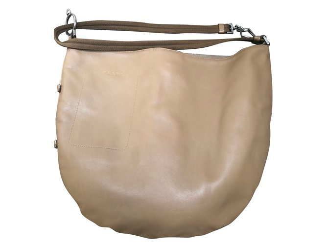Borsa Prada in pelle marrone chiaro - vista 2