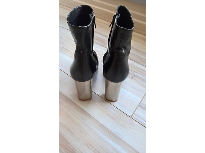 Botines Bam Bam Céline negros de piel de cordero - vista 3