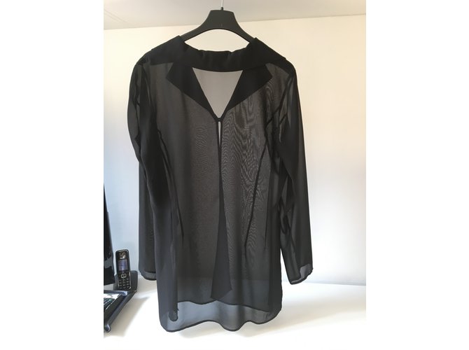 Camicia Marella in seta nera trasparente Nero - vista 2