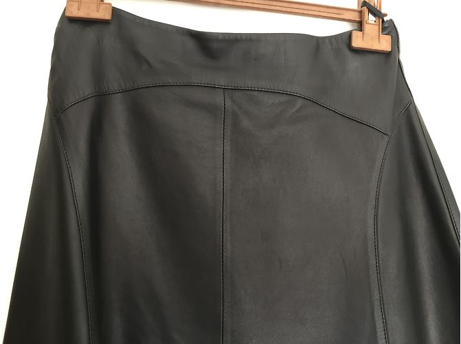 Falda midi de piel de cordero negra Barbara Bui Negro - vista 3