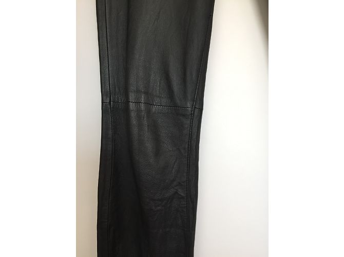 Pantalones rectos de cuero negro Notify - vista 4
