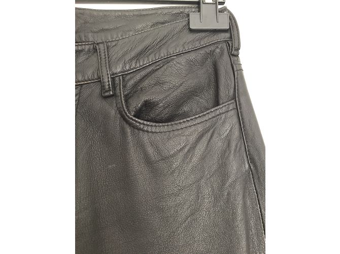 Pantalones rectos de cuero negro Notify - vista 5