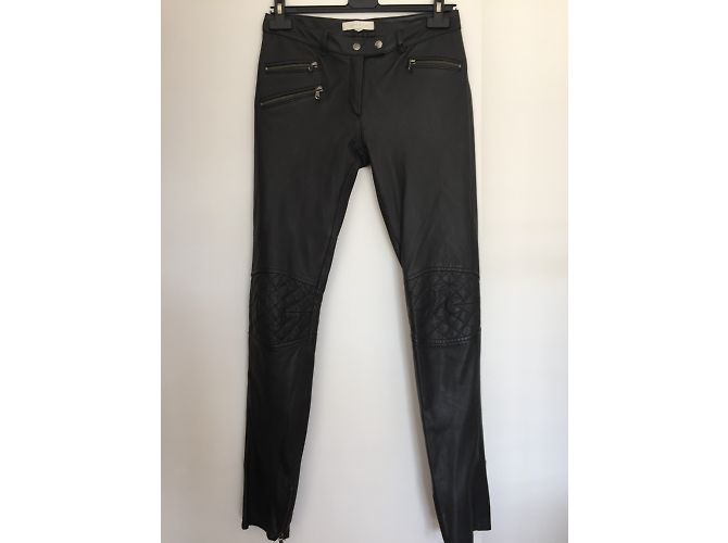 Sandro Schwarze Lederhose Slim Fit - Ansicht 2