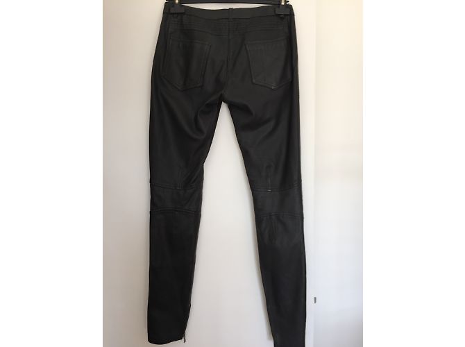 Sandro Schwarze Lederhose Slim Fit - Ansicht 5
