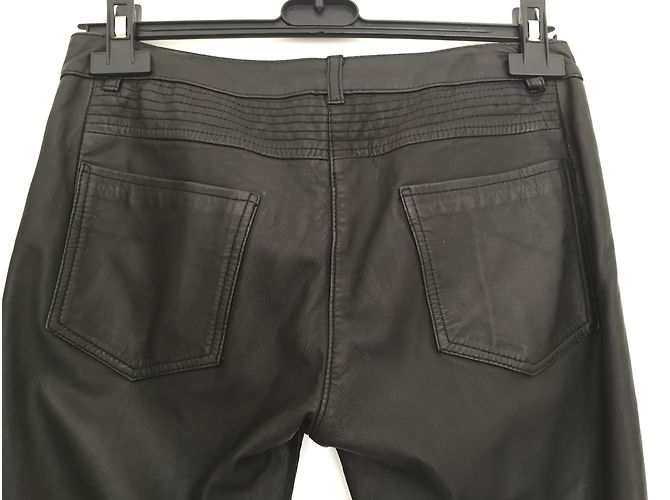Sandro Schwarze Lederhose Slim Fit - Ansicht 6