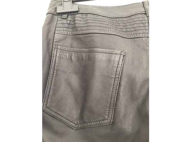 Sandro Schwarze Lederhose Slim Fit - Ansicht 7