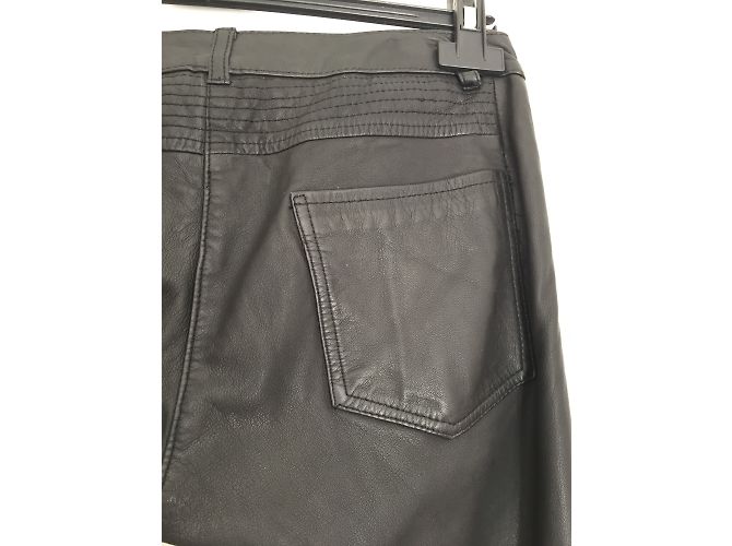 Sandro Schwarze Lederhose Slim Fit - Ansicht 8