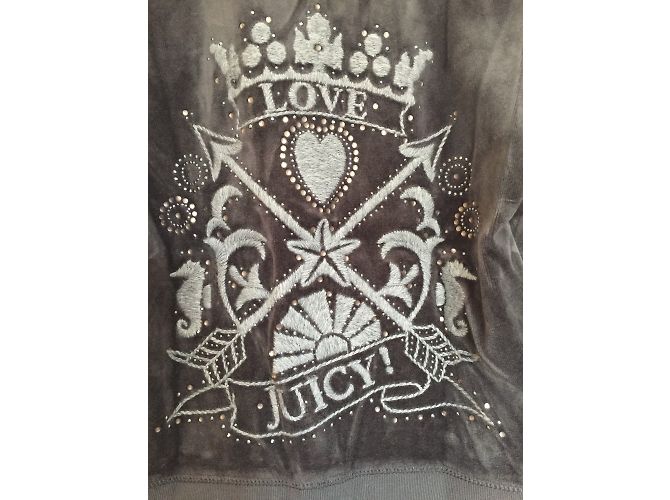 Giacca con cappuccio e zip Juicy Couture Grigio Scuro Cotone Grigio antracite - vista 4