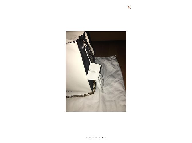 Christian Dior Handtasche aus Leder Schwarz Eggshell Aus weiß - Ansicht 4