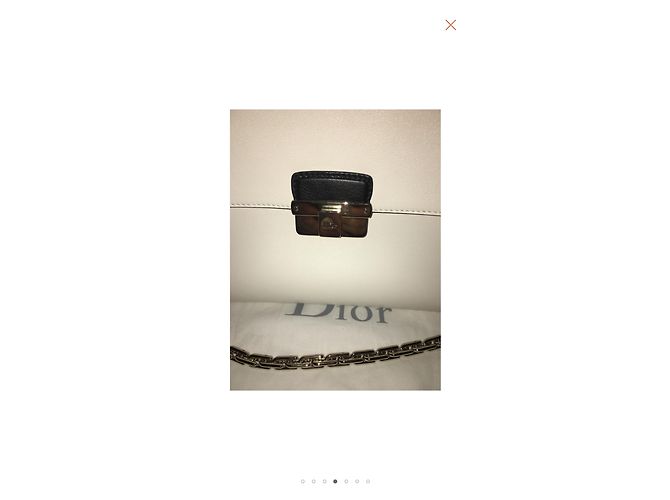 Christian Dior Handtasche aus Leder Schwarz Eggshell Aus weiß - Ansicht 5
