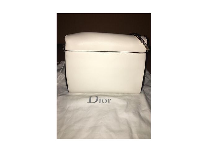 Christian Dior Handtasche aus Leder Schwarz Eggshell Aus weiß - Ansicht 7