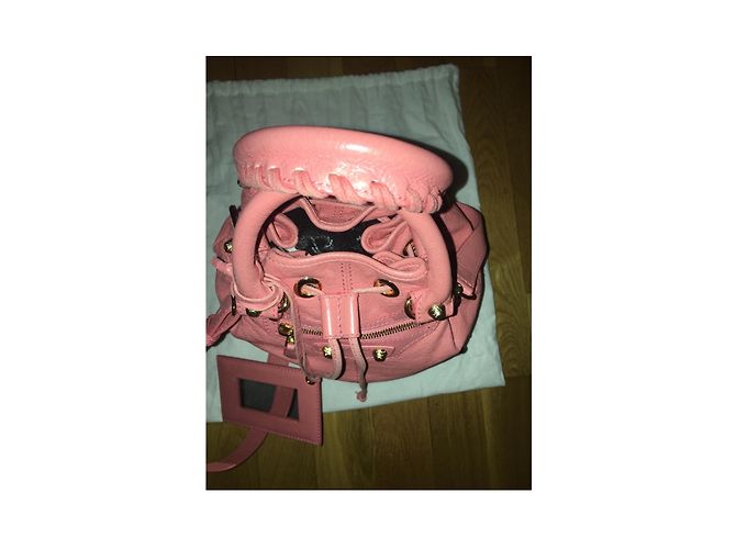 Borsa Balenciaga Pompom Rosa in Pelle - vista 2