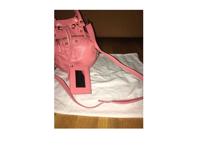 Borsa Balenciaga Pompom Rosa in Pelle - vista 4