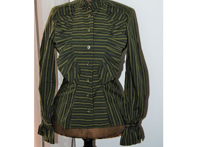 Blusa Kenzo de algodón verde oliva - vista 4