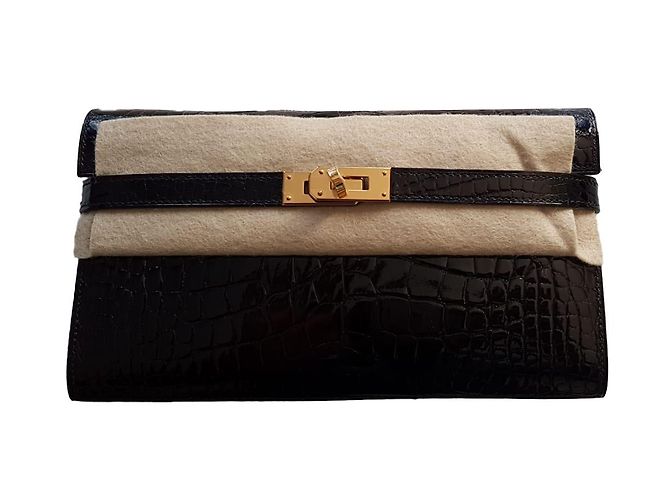 Hermès cocodrilo kelly Negro - vista 3
