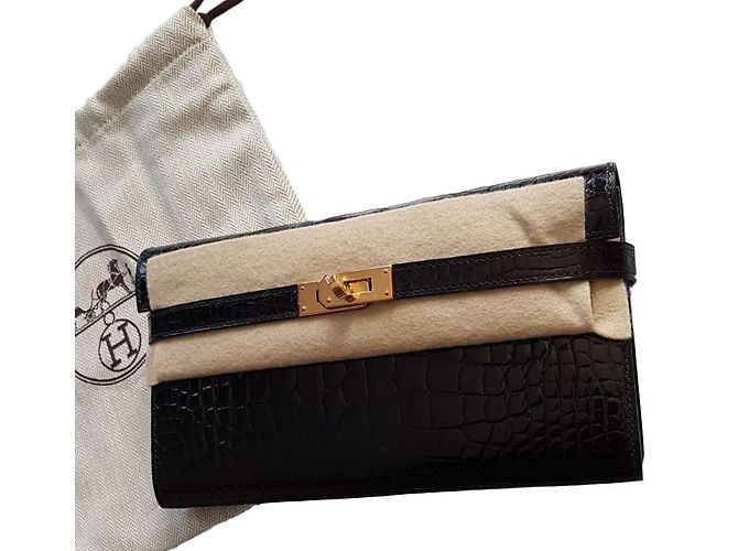 Hermès cocodrilo kelly Negro - vista 4