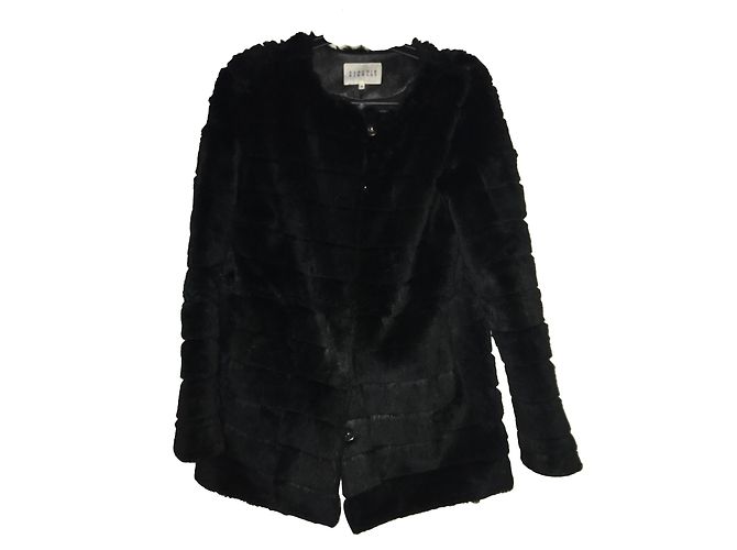 Abrigo de piel de conejo Claudie Pierlot Negro - vista 2