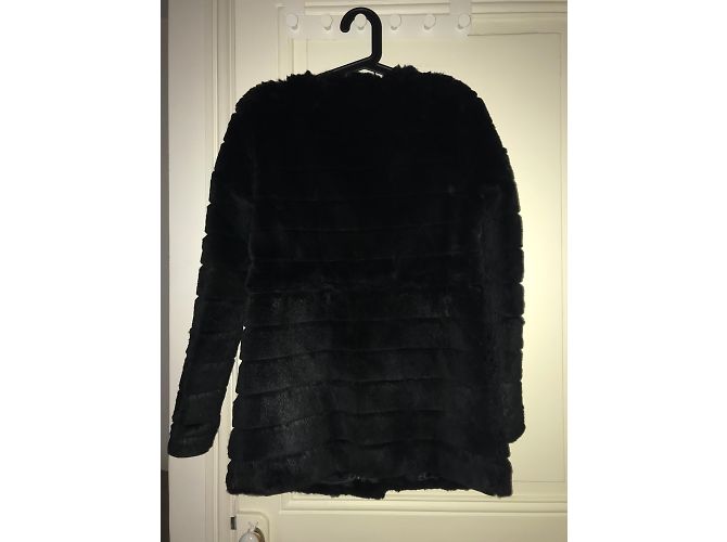 Abrigo de piel de conejo Claudie Pierlot Negro - vista 3