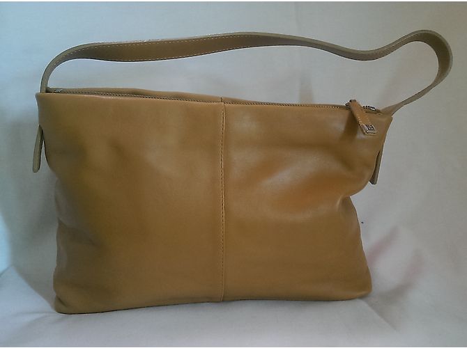Borsa da viaggio Agnès b. in pelle di agnello beige - vista 3