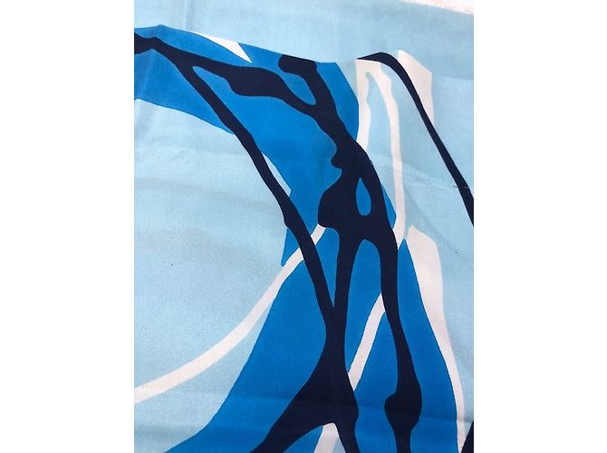Sciarpa Balenciaga in seta blu - vista 7
