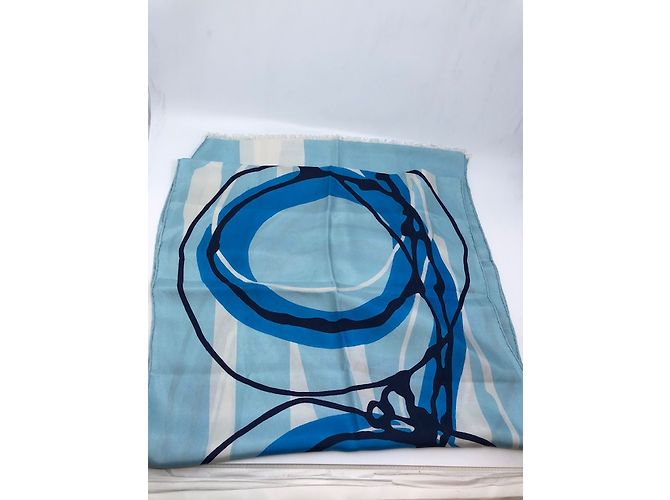 Sciarpa Balenciaga in seta blu - vista 8