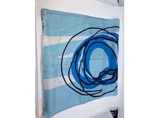 Sciarpa Balenciaga in seta blu - vista 9