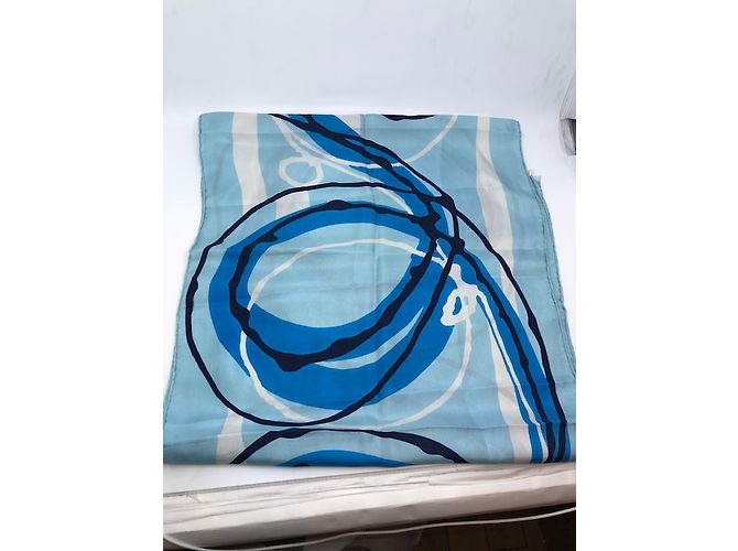 Sciarpa Balenciaga in seta blu - vista 10