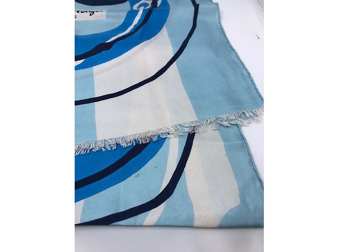 Sciarpa Balenciaga in seta blu - vista 12