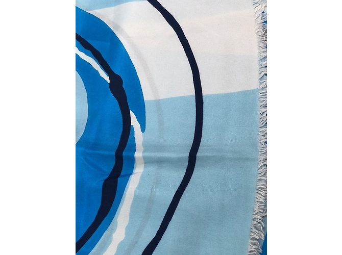 Sciarpa Balenciaga in seta blu - vista 13