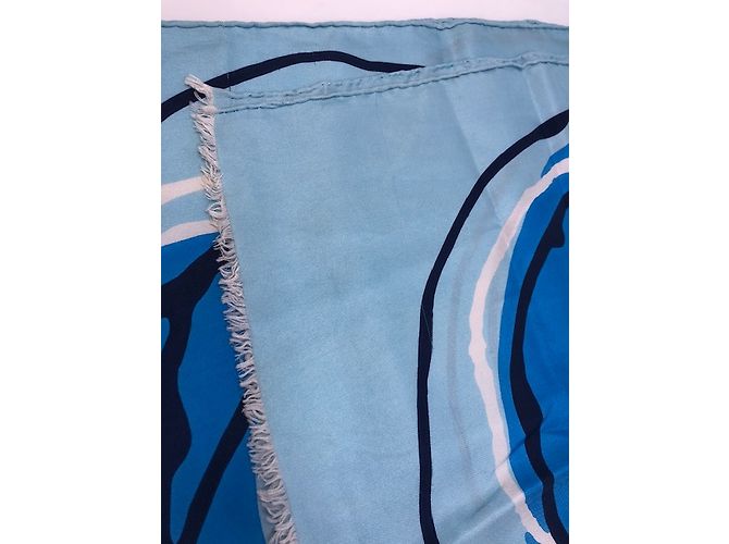 Sciarpa Balenciaga in seta blu - vista 14