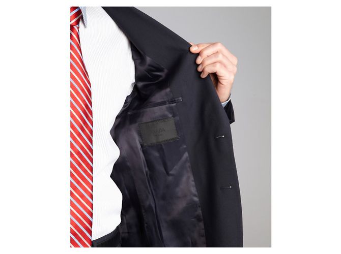 Prada Slim 2 Button Suit Dark Blue Wool - view 3