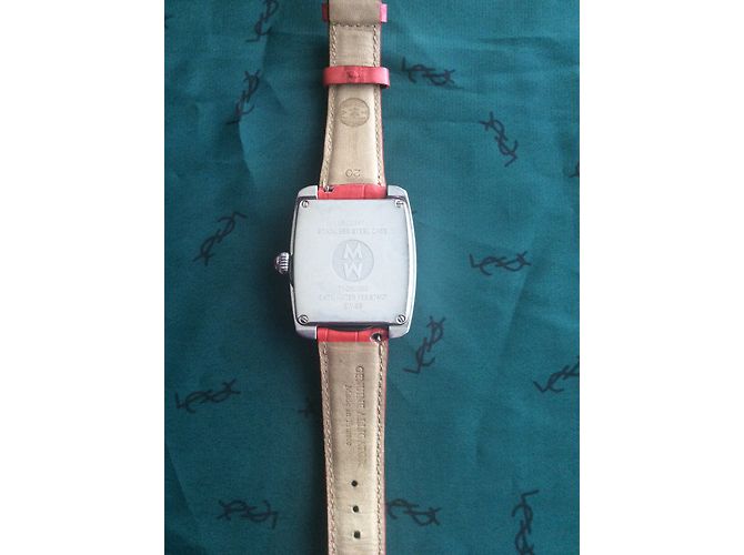 Autre Marque Michele Urban Uhr mit rotem Lederarmband Silber - Ansicht 3