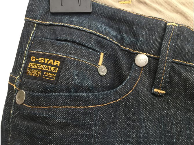 Autre Marque Jeans rectos G-Star azul oscuro de algodón - vista 4
