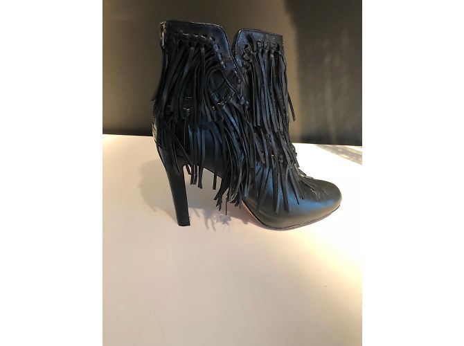 Botines con flecos Jean Michel Cazabat de piel negra Negro - vista 6
