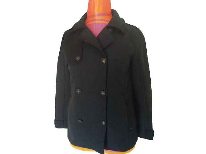 Abrigo Ikks negro bi-material Talla 38 - vista 2