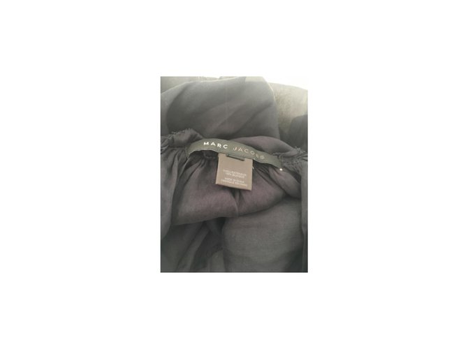 Marc Jacobs Silk Off-the-shoulder Blouse Navy Blue - view 2