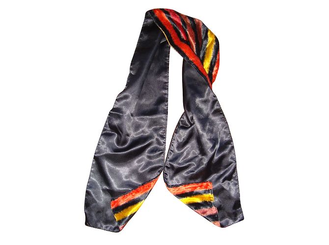 Autre Marque Cachecol de veludo multicolor Bordeaux Mostarda Castanha Multicor - vista 2