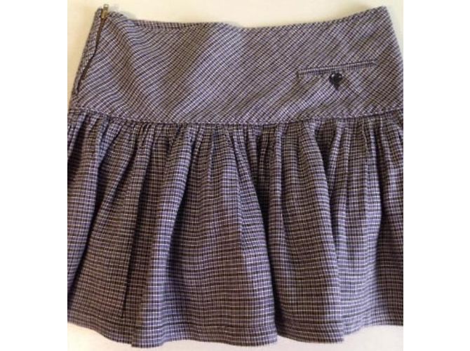 Falda plisada Isabel Marant azul gris algodón talla 2 - vista 2
