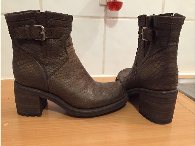 Free Lance Botas biker geronimo 7 cocodrilo marrón Marrón claro - vista 4