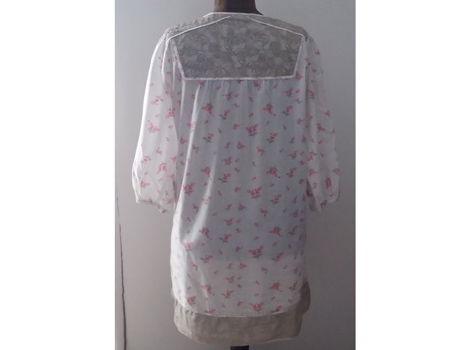 Túnica larga Berenice de algodón manga 3/4 Rosa Blanco Gris - vista 4