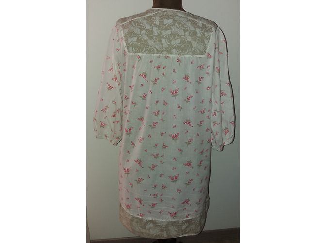 Túnica larga Berenice de algodón manga 3/4 Rosa Blanco Gris - vista 7