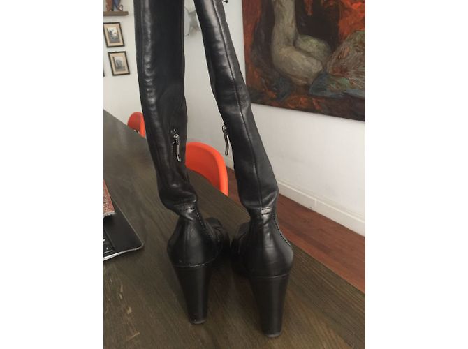 Botas negras de piel de cordero con tacón Barbara Bui Negro - vista 3