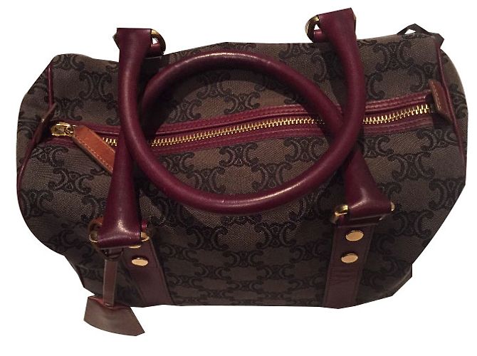 Céline Monogram Canvas Handtasche Dunkelrot Bordeaux - Ansicht 2