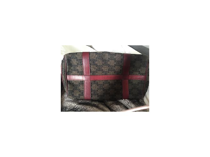 Céline Monogram Canvas Handtasche Dunkelrot Bordeaux - Ansicht 5