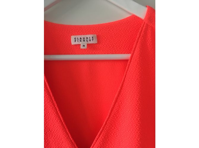Top de crepé Claudie Pierlot Rosa Neón - vista 3