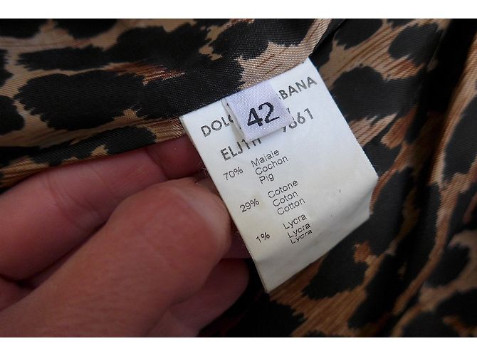 Giacca Dolce & Gabbana in scamosciato e velluto a coste marrone beige - vista 4