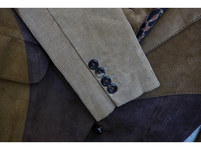 Giacca Dolce & Gabbana in scamosciato e velluto a coste marrone beige - vista 5